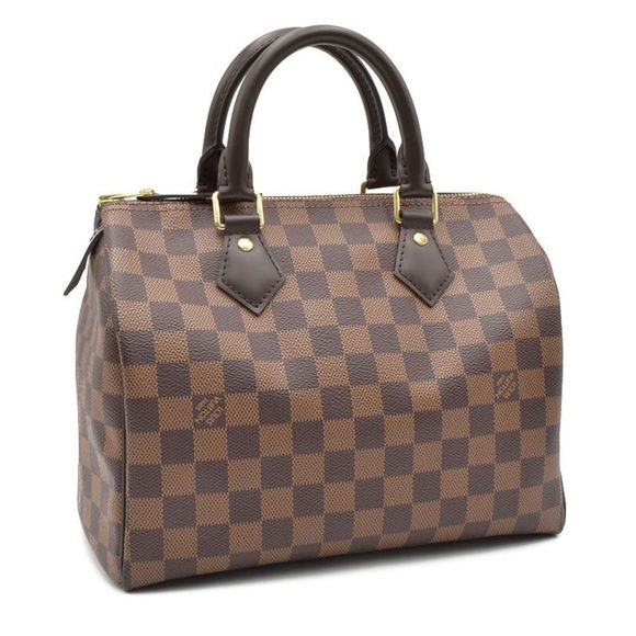 Louis Vuitton Speedy 25 Damier Ebene Handbag Mini Boston Bag Brown - Picture 1 of 4